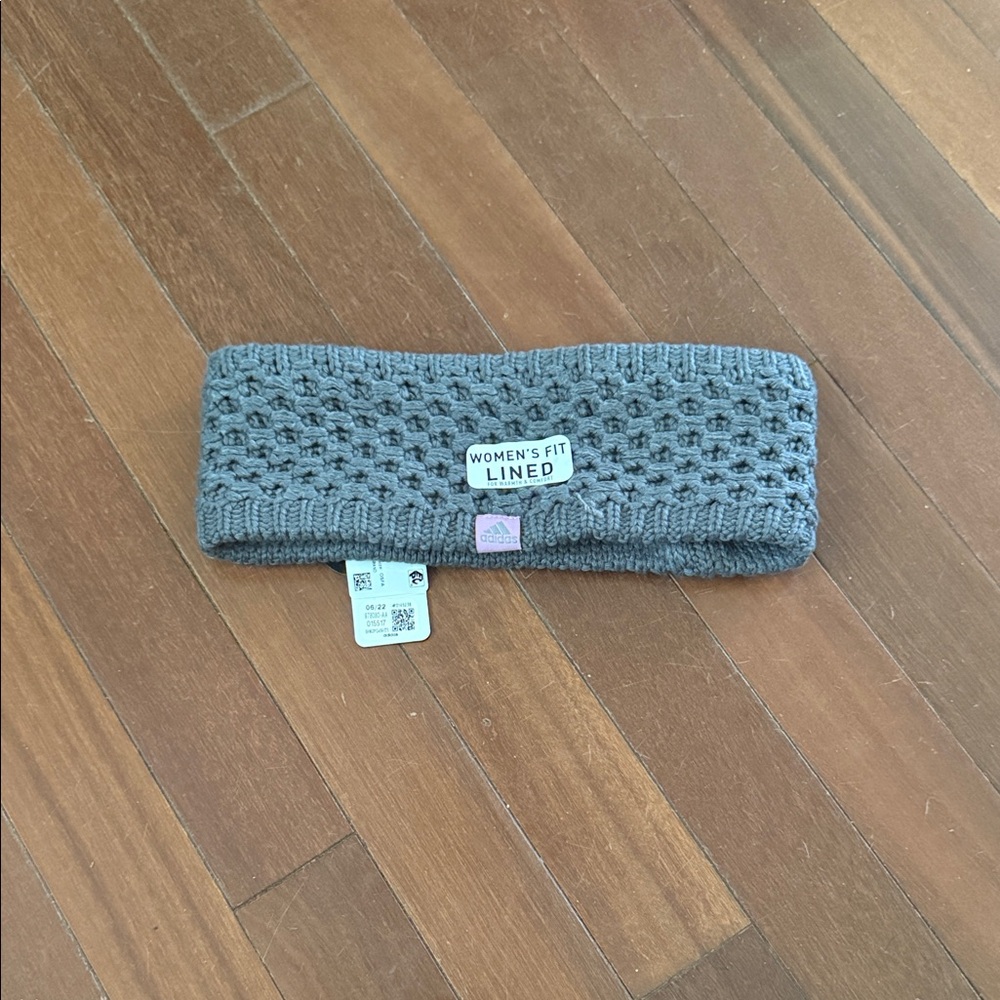 adidas Women's Grey Knit Lined Headband
